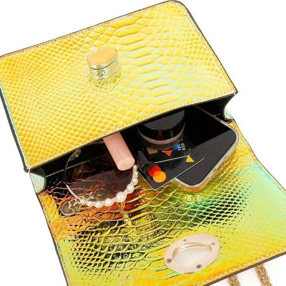 Women Holographic Evening Bag PU Leather Small Capacity Multiway Accessory - Picture 6 of 7